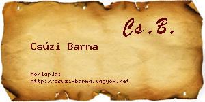 Csúzi Barna névjegykártya