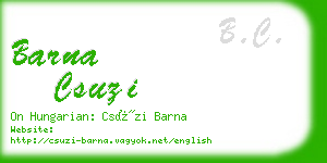 barna csuzi business card